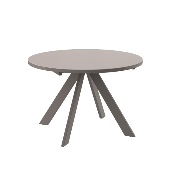 Стол RONDO-120, круглый раздвижной со стеклом 120(160), КАПУЧИНО/ КАПУЧИНО